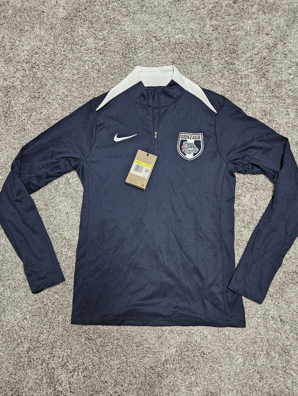 Nike Gonzaga Bulldogs Quarter-Zip Pullover New With Tags